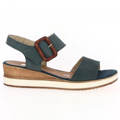 Remonte wedge sandal blue large size, side view