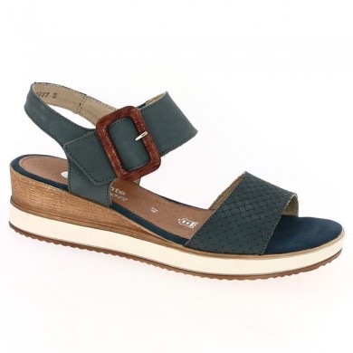 blue wedge sandal size 42, 43, 44, 45, profile view