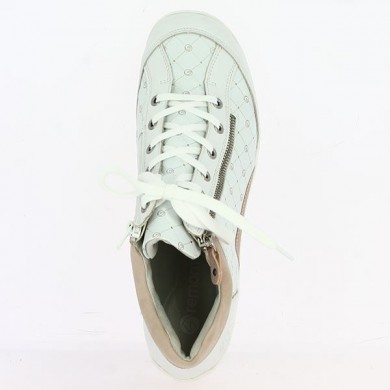 sneakers large size woman Remonte Zip montante white, top view