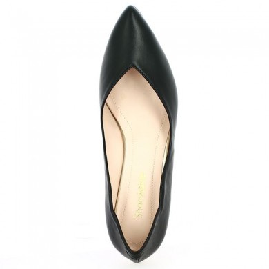 black heels small pointed heel large size, top view