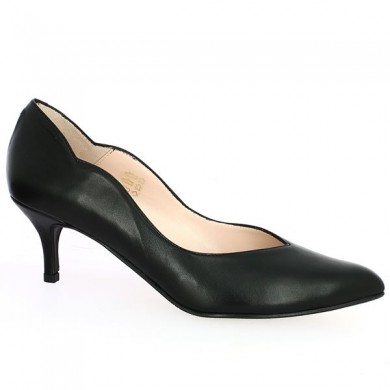 black pumps small pointed heel 42, 43, 44, 45, profile view