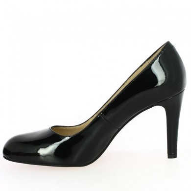 black patent pumps 42, 43, 44, 45, 46 round toe, interior view