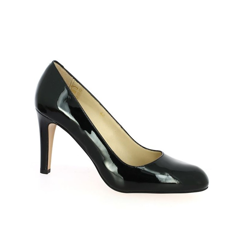 escarpin vernis noir femme grande taille, vue profil