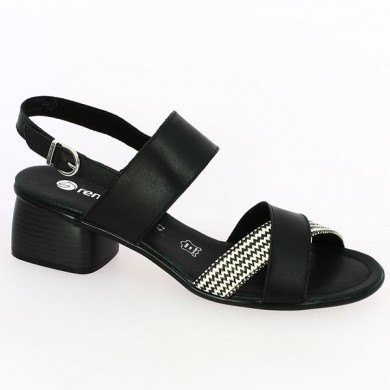 black remonte sandal R8767-00 large size Shoesissime, profile view