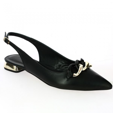 black ballerinas open heel 42, 43, 44, 45 shoesissime, profile view