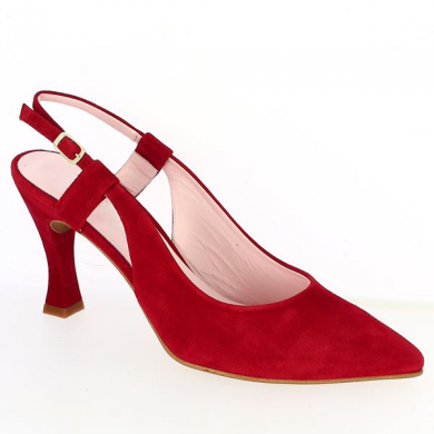 escarpin rouge talon mode 42, 43, 44, 45 Shoesissime, vue profil