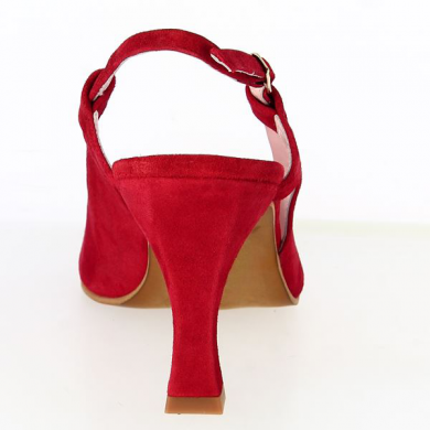 large size woman shoe with red heel, view details