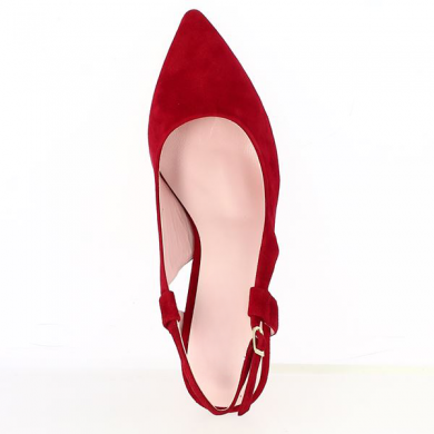 red pump open to the heel large size woman, top view