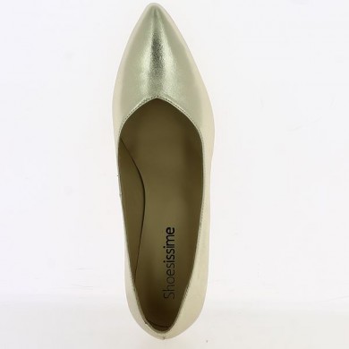 small golden heel pump 42, 43, 44, 45 Shoesissime, top view