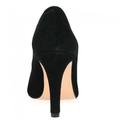 Lucie - Talon haut velours noir - Escarpins bout rond 42, 43, 44, 45 - Shoesissime