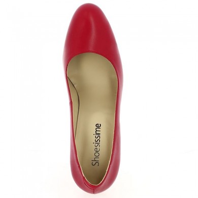 Lucie - Escarpin cuir rouge 42, 43, 44, 45 - Talons grande taille - Shoesissime