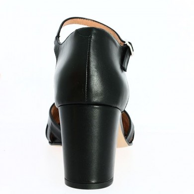 chaussure à talons grande taille femme contrefort talon noir, vue détails