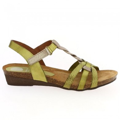 nu-pieds xapatan vert femme grande pointure Shoesissime, vue coté