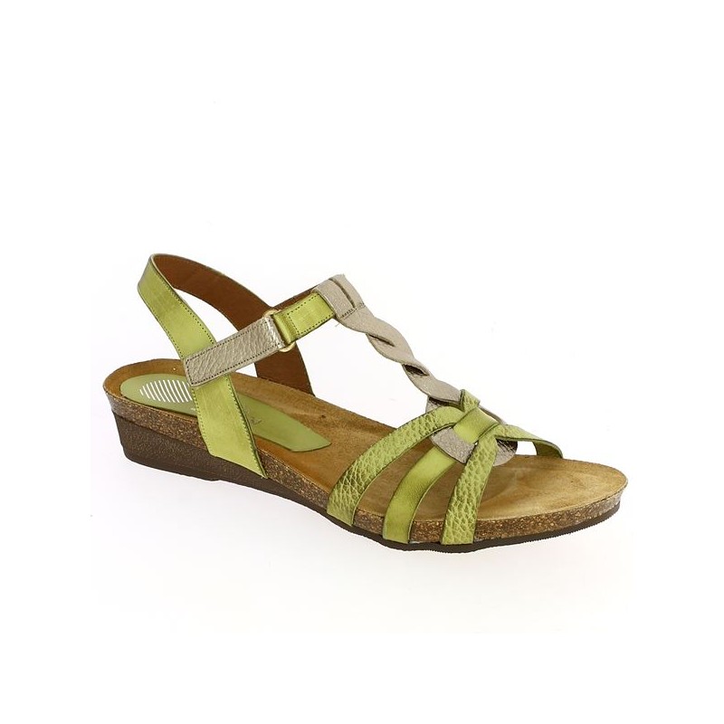 sandales xapatan vert femme grande taille Shoesissime, vue profil