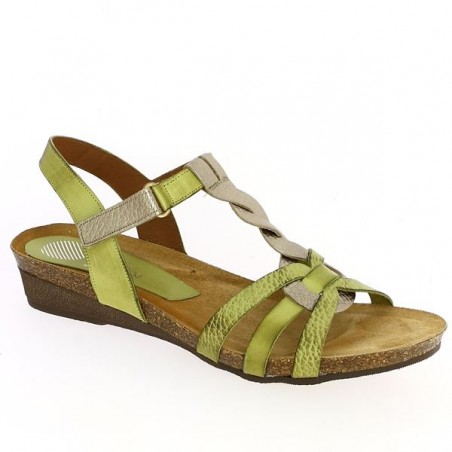sandals xapatan green woman large size Shoesissime, profile view sandals xapatan green woman large size Shoesissime, profile view