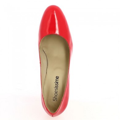 Shoesissime red patent pump, top view