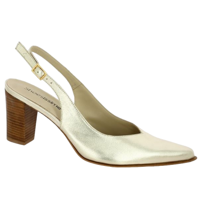 escarpin sling back doré 42, 43, 44, 45 Shoesissime, vue profil