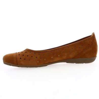 Gabor large size openwork flat shoe camel large size, inside view