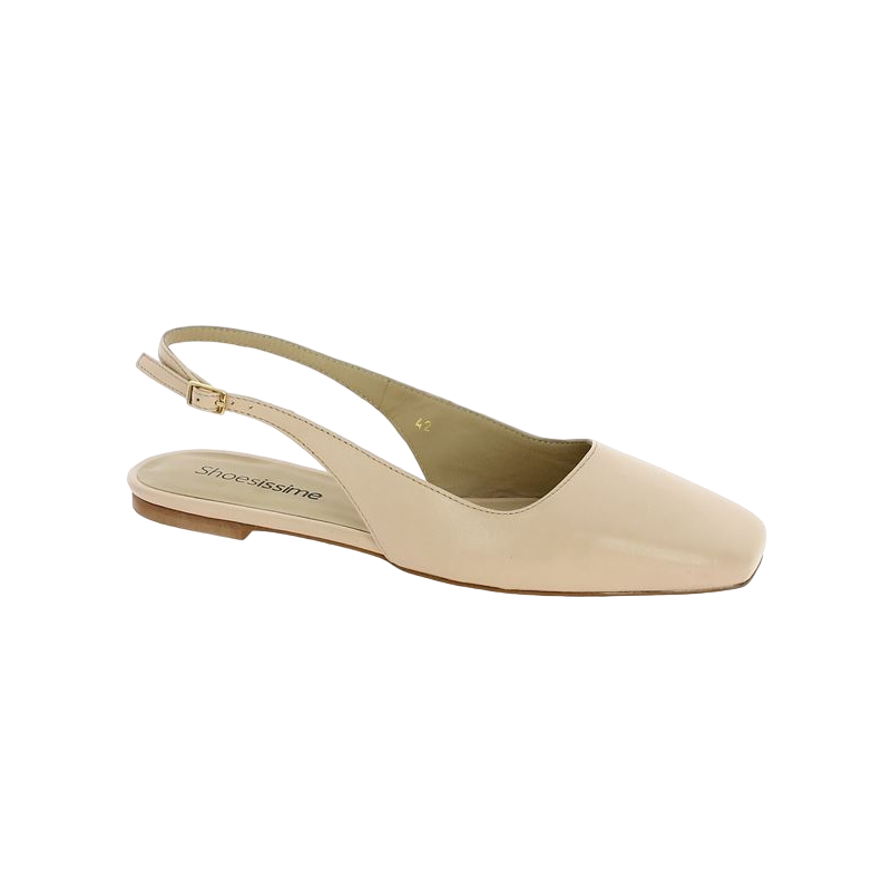 nude pink leather ballerina open heel 42, 43, 44, 45 Shoesissime, profile view