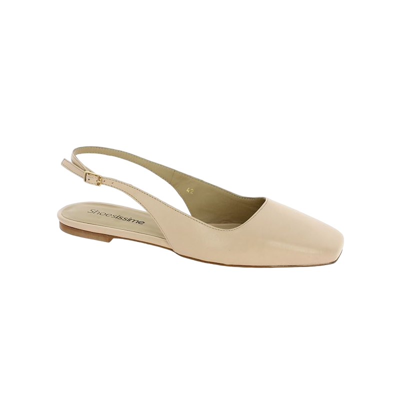 nude pink leather ballerina open heel 42, 43, 44, 45 Shoesissime, profile view nude pink leather ballerina open heel 42, 43, 44, 45 Shoesissime, profile view