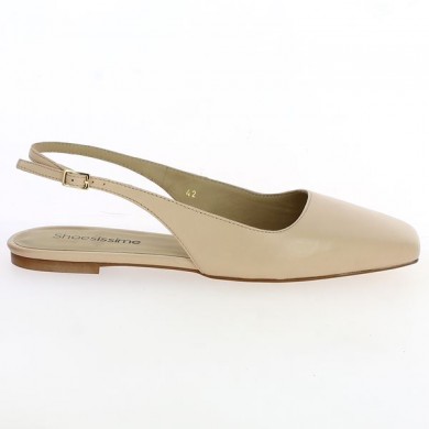 square toe pink leather sandal Shoesissime, side view