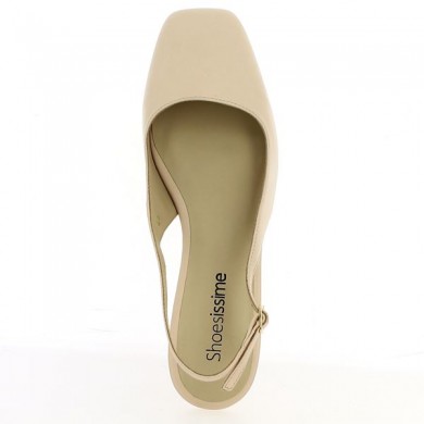 sandal large size closed front leather nude pink, top view