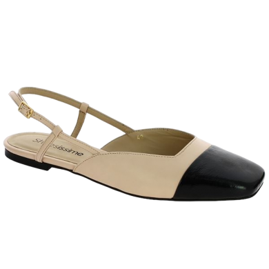 black beige ballerina large size woman Shoesissime, profile view