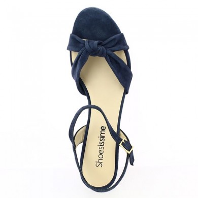 blue velvet heel sandal 42, 43, 44, 45, top view