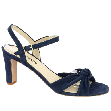 sandale talon velours bleu 42, 43, 44, 45, vue profil