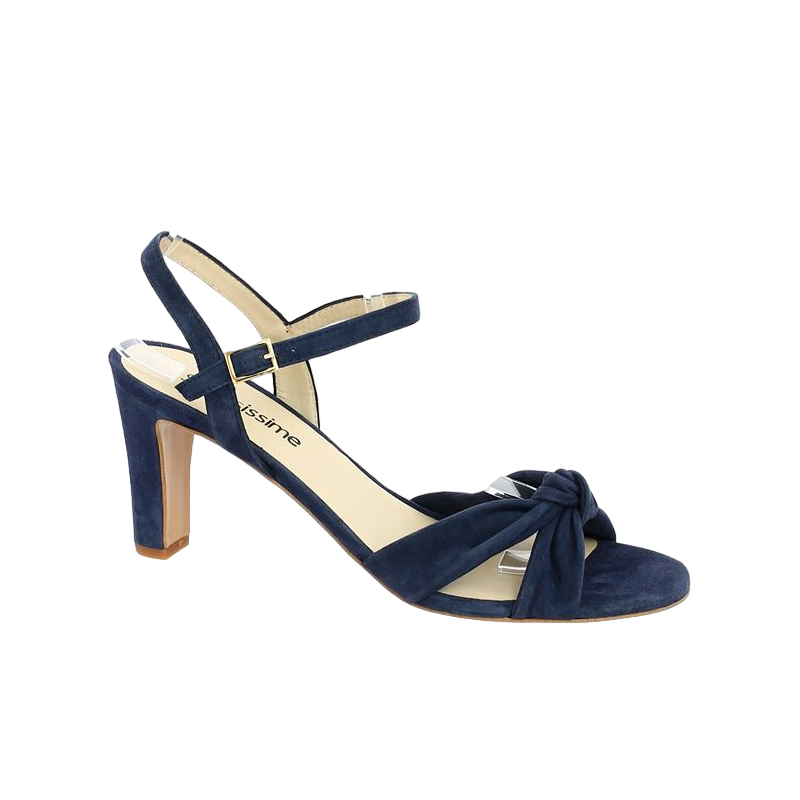 blue velvet heel sandal 42, 43, 44, 45, profile view