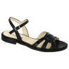 Shoesissime large size black flat sandal, profile view