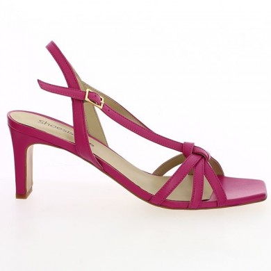 fushia pink sandals large size woman, side view