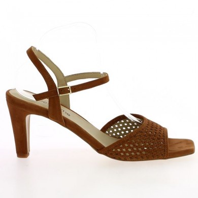 Shoesissime large size camel heel sandal, side view