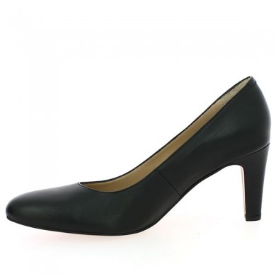Shoesissime black round toe pump, large size, inside view