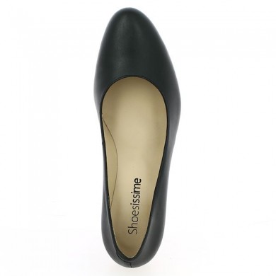 black round toe pump woman large size Shoesissime, top view