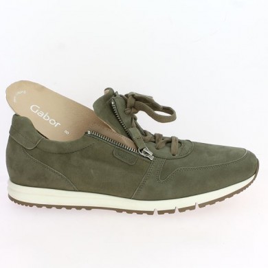 khaki green sneakers Gabor 8, 8.5, 9, 9.5 removable sole, view details
