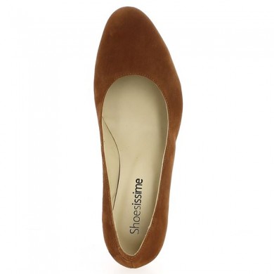 escarpin camel grande pointure femme Shoesissime, vue dessus