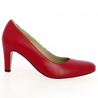 Shoesissime red pumps large size woman, side view
