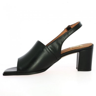 nude leather shoes black square toe fashion woman 42, 43, 44, 45, interior view