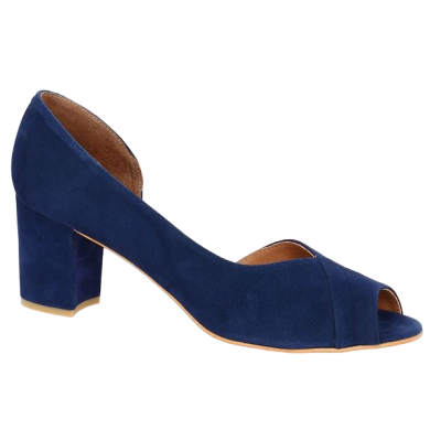 blue open toe pump 42, 43, 44, 45, profile view