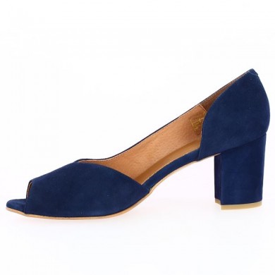 blue heel open toe large size, inside view