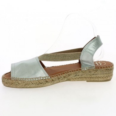 espadrille flat silver Toni Pons large size woman, inside view