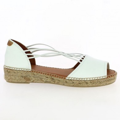 white flat espadrilles large size woman toni pons, side view