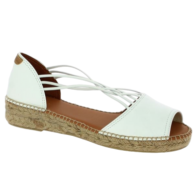 toni pons white flat espadrilles, profile view