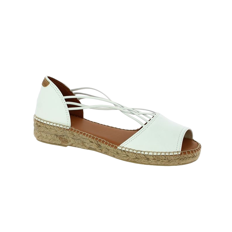 espadrilles plates blanches toni pons, vue profil