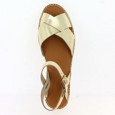 nude espadrille gold woman large size shoesissime, view on top