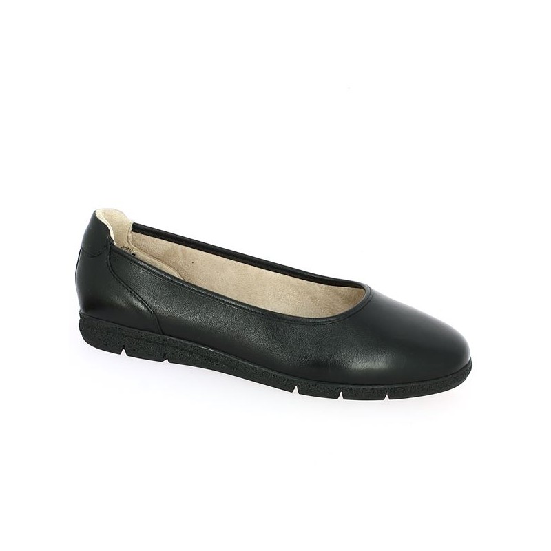 black leather ballerina with removable sole 43, 44, 45 shoesissime, profile view
