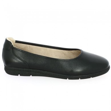 chaussures Tamaris cuir noir semelle amovible 43, 44, 45 shoesissime, vue coté