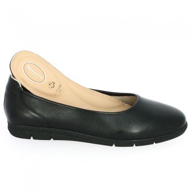 shoe big size woman black leather Tamaris removable sole, sole view