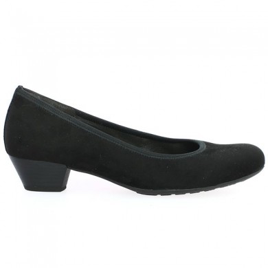 black pump small heel removable sole Gabor large size, side view